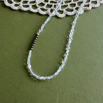 Clear Quartz & Pyrite Beaded Necklace