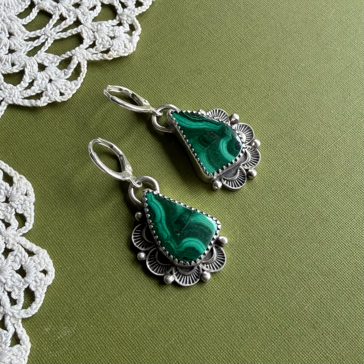 Malachite Earrings