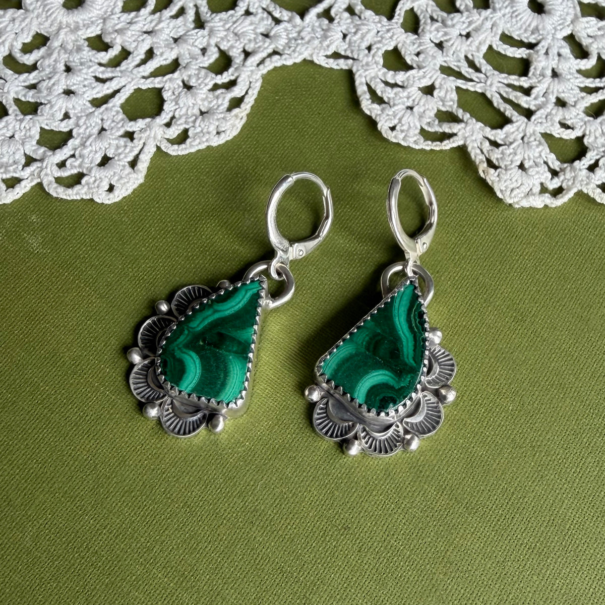 Malachite Earrings
