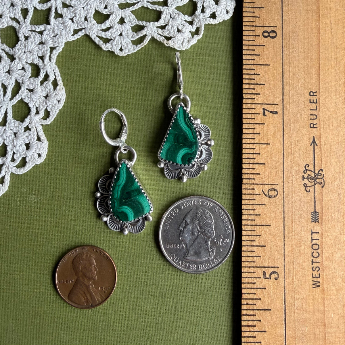 Malachite Earrings