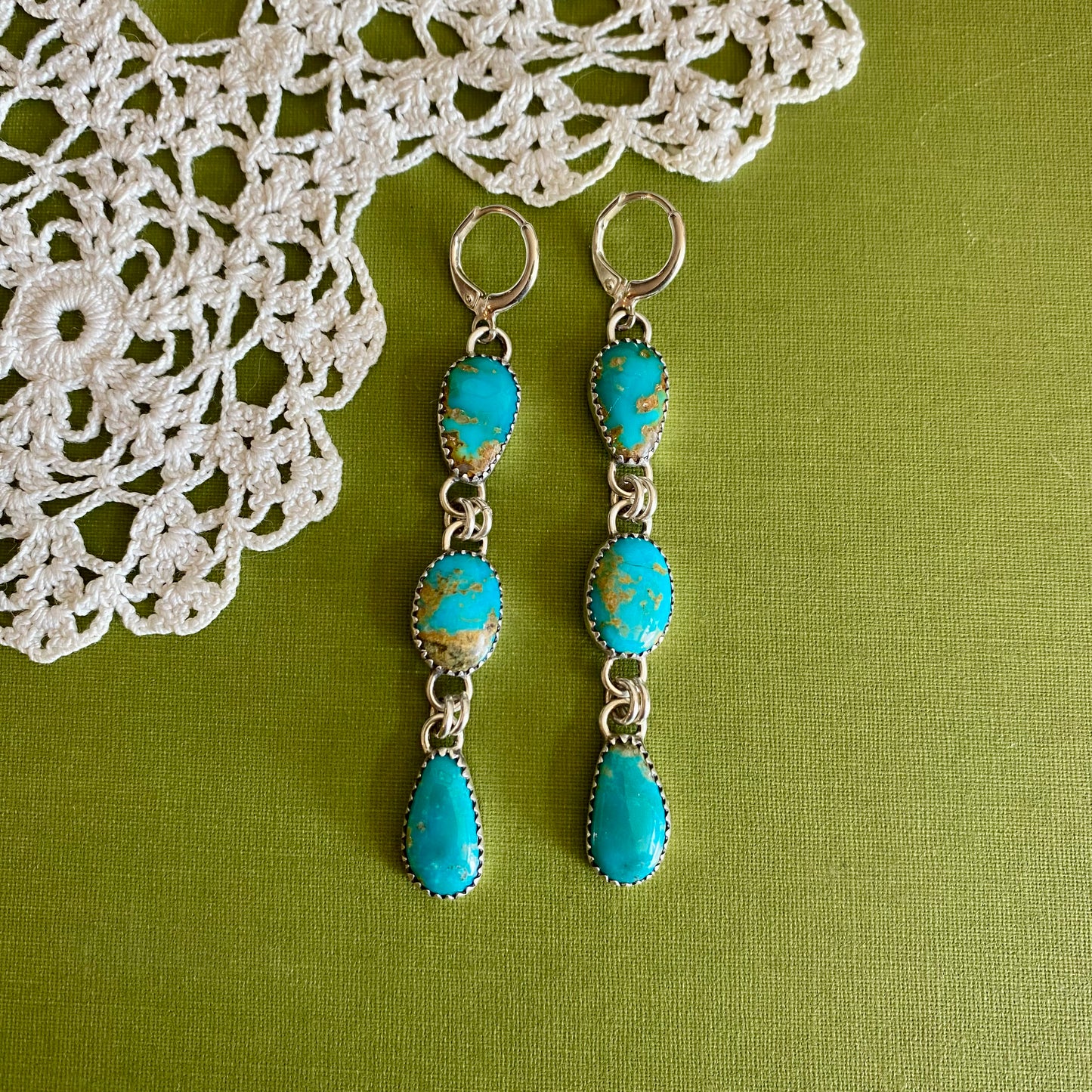 Sonoran Gem Turquoise 3 Drop Earrings