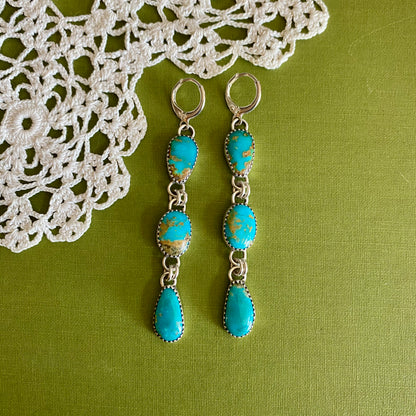 Sonoran Gem Turquoise 3 Drop Earrings