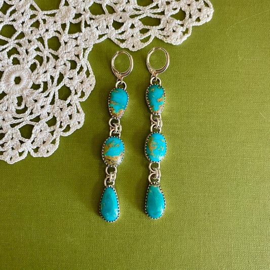 Sonoran Gem Turquoise 3 Drop Earrings