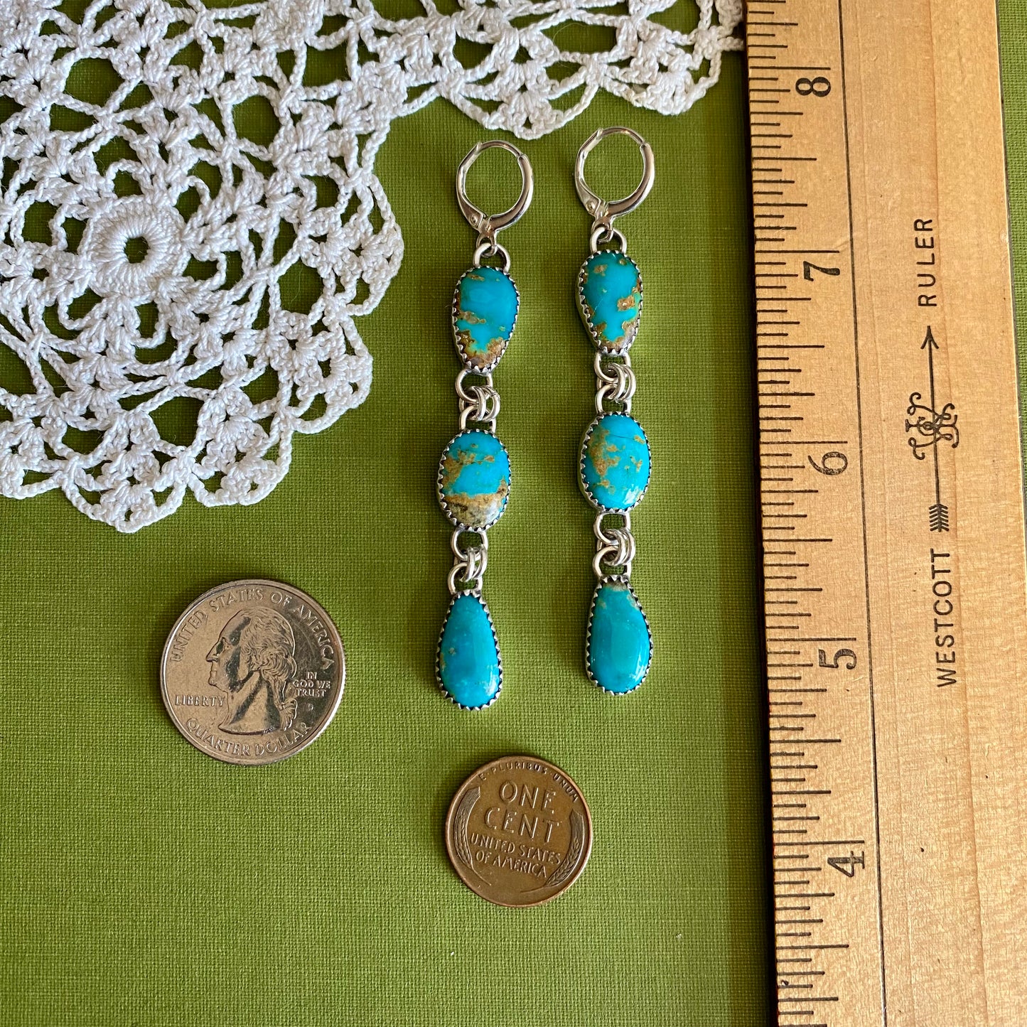 Sonoran Gem Turquoise 3 Drop Earrings