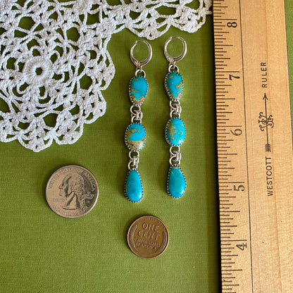 Sonoran Gem Turquoise 3 Drop Earrings