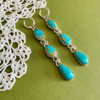 Sonoran Gem Turquoise 3 Drop Earrings