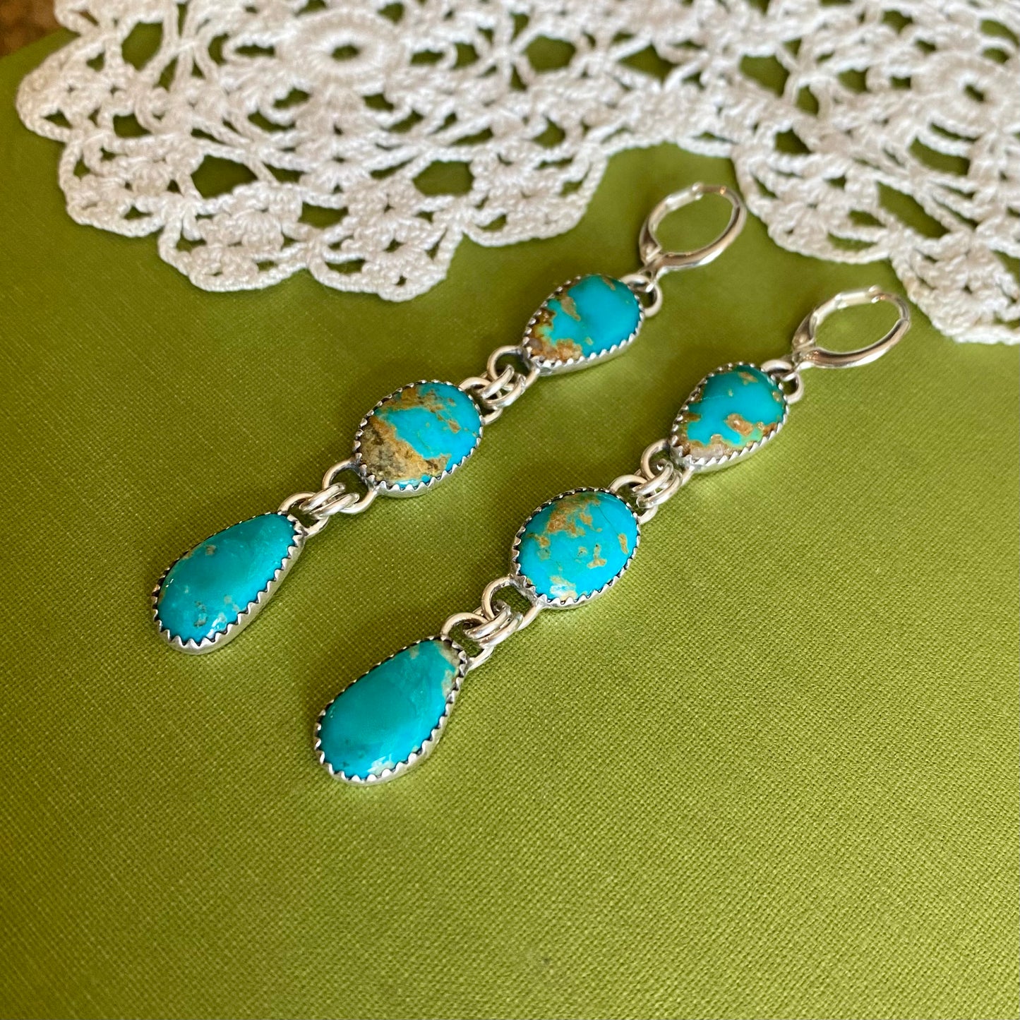 Sonoran Gem Turquoise 3 Drop Earrings