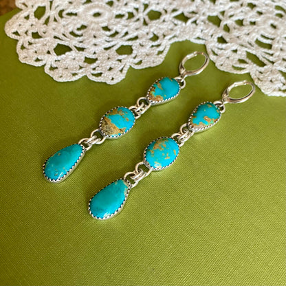Sonoran Gem Turquoise 3 Drop Earrings