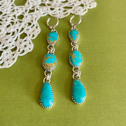 Sonoran Gem Turquoise 3 Drop Earrings