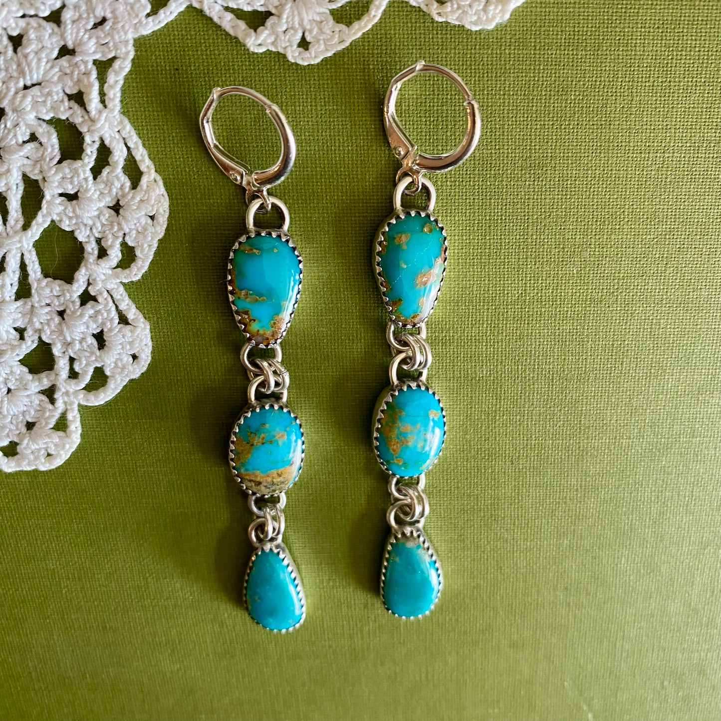 Sonoran Gem Turquoise 3 Drop Earrings