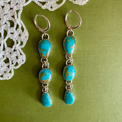 Sonoran Gem Turquoise 3 Drop Earrings