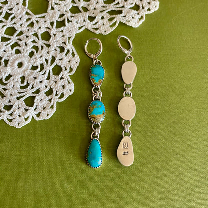Sonoran Gem Turquoise 3 Drop Earrings