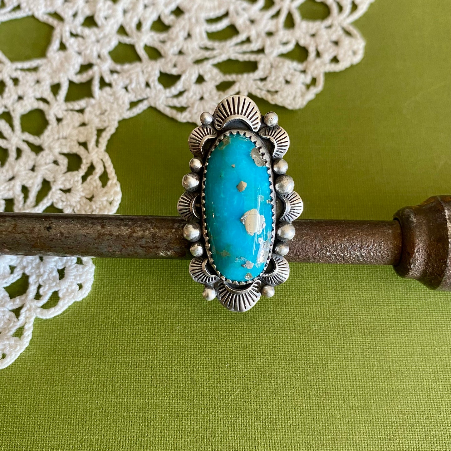 Persian Turquoise Ring Size 7.5