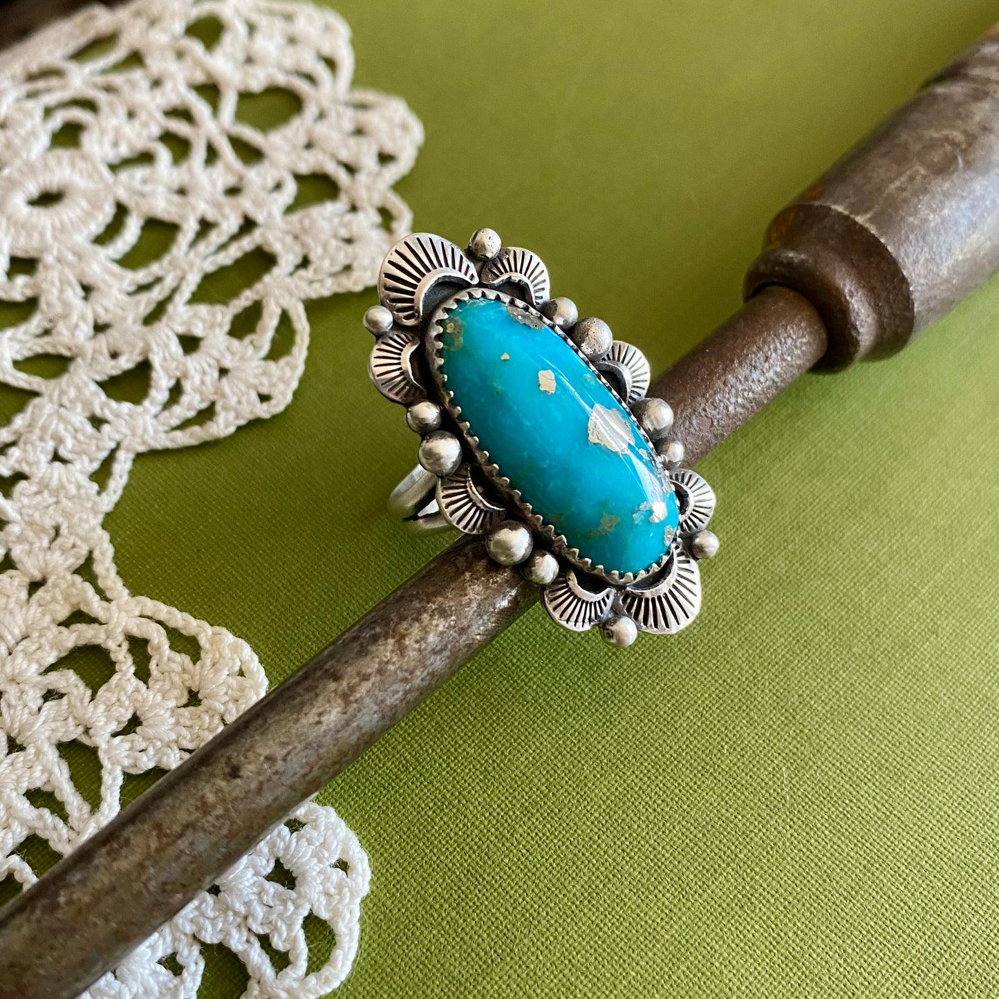 Persian Turquoise Ring Size 7.5