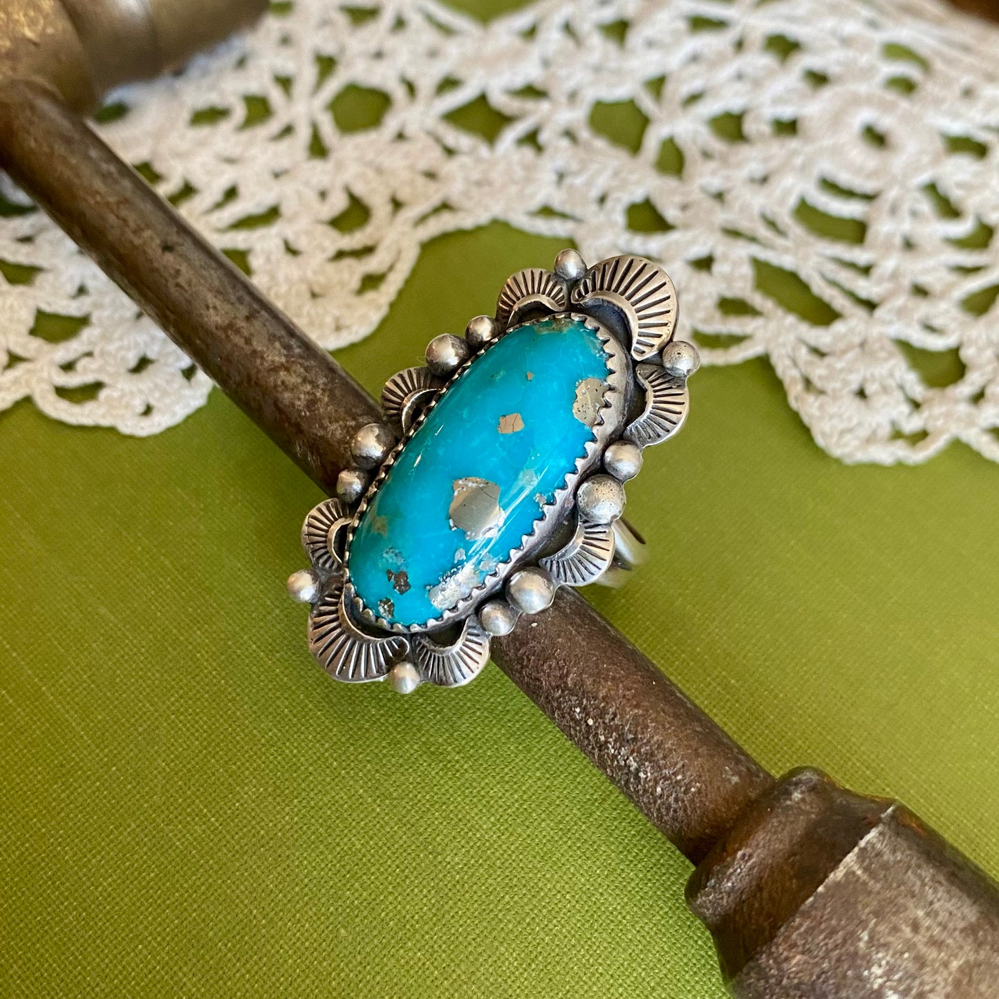 Persian Turquoise Ring Size 7.5