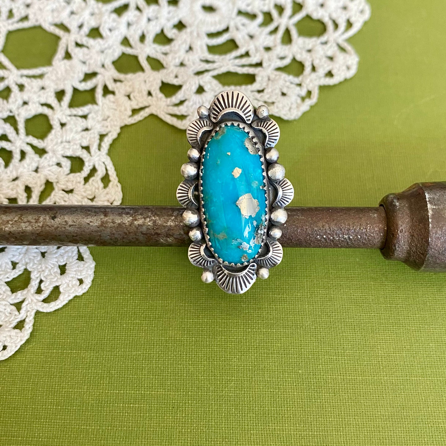 Persian Turquoise Ring Size 7.5