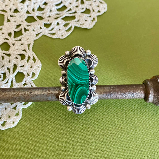 Malachite Ring Size 7.5