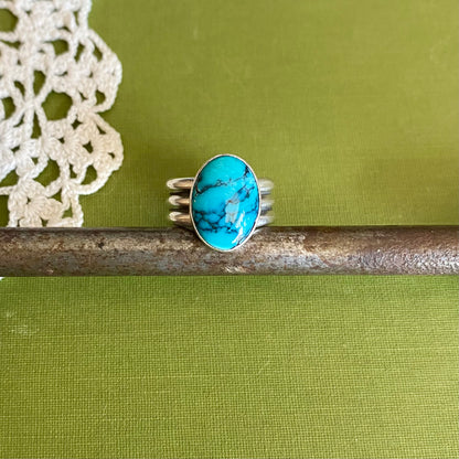 Wide Band Turquoise Ring Size 5