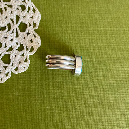 Wide Band Turquoise Ring Size 5