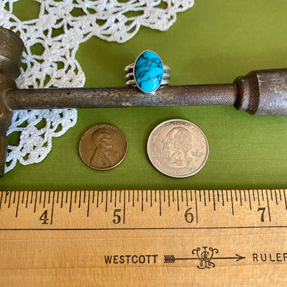 Wide Band Turquoise Ring Size 5