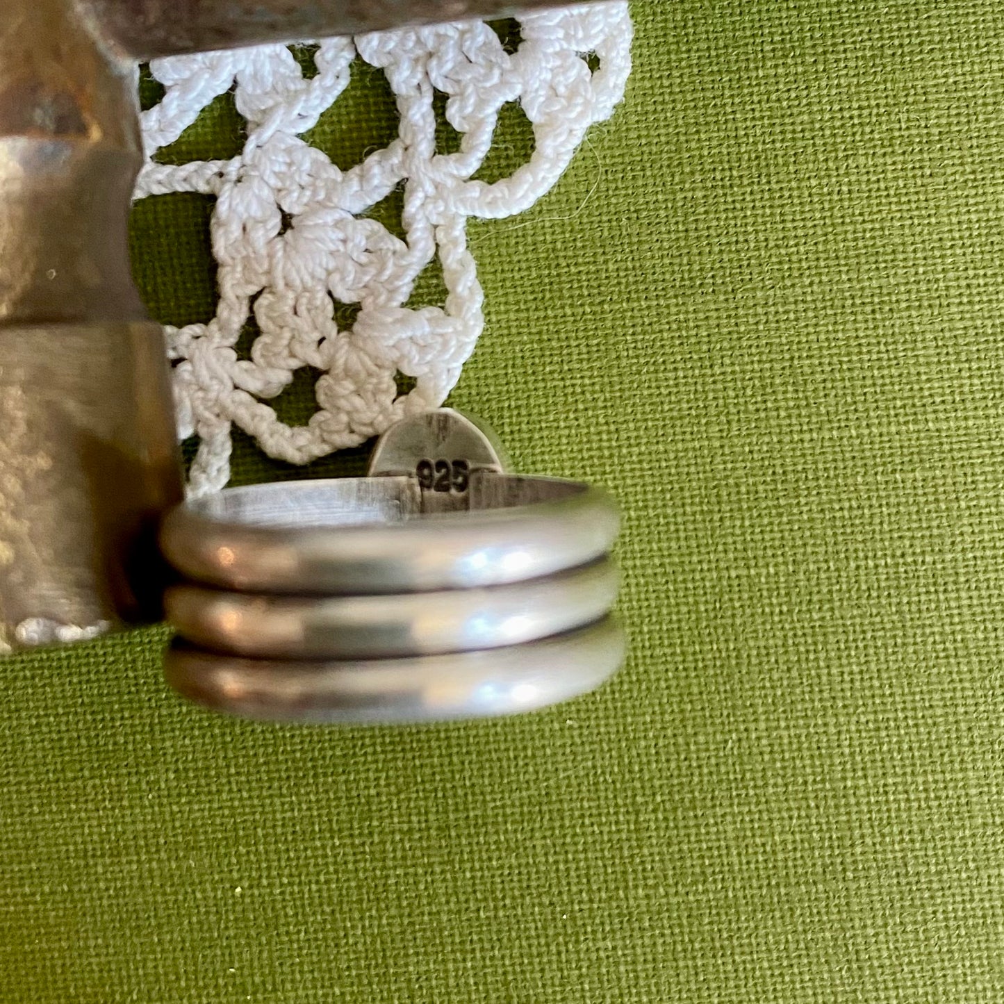 Wide Band Turquoise Ring Size 6