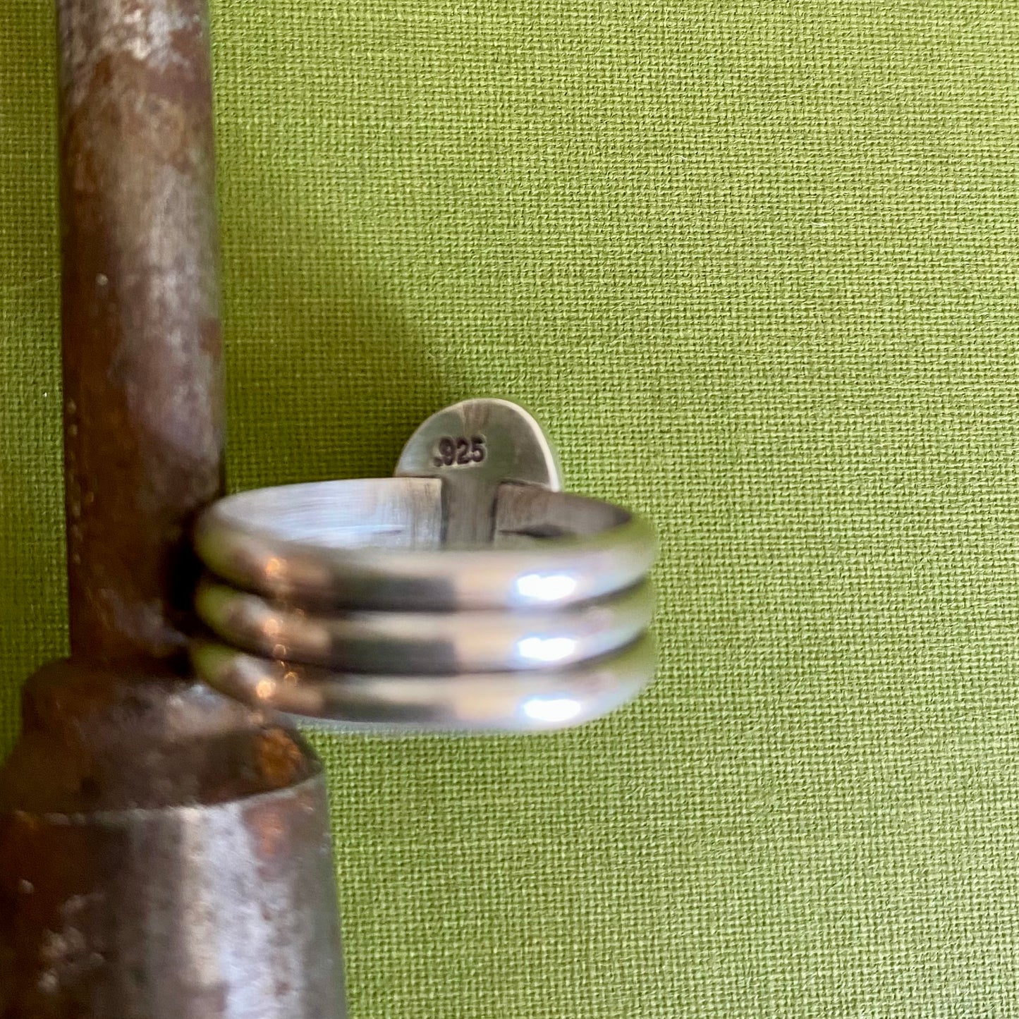 Wide Band Turquoise Ring Size 9