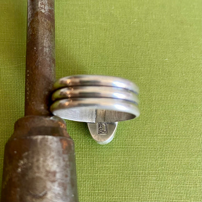 Wide Band Turquoise Ring Size 9