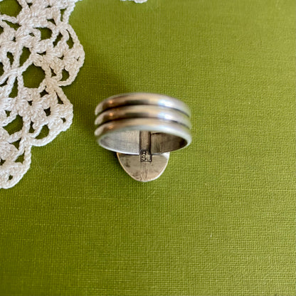 Wide Band Turquoise Ring Size 8