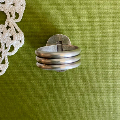 Wide Band Turquoise Ring Size 8