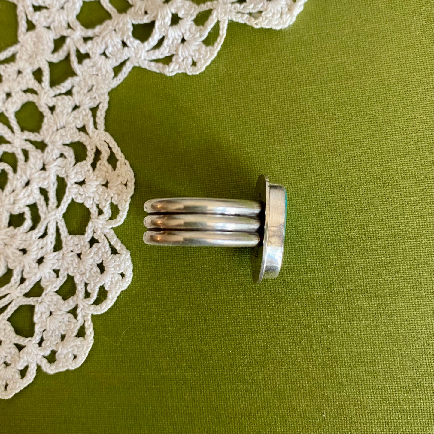 Wide Band Turquoise Ring Size 8