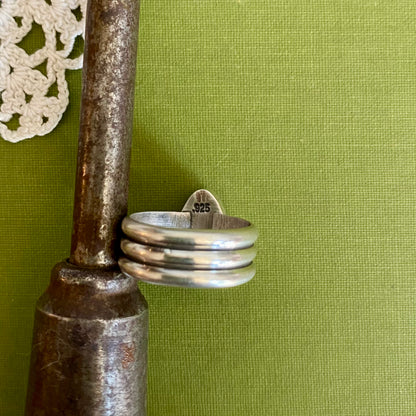 Wide Band Turquoise Ring Size 7