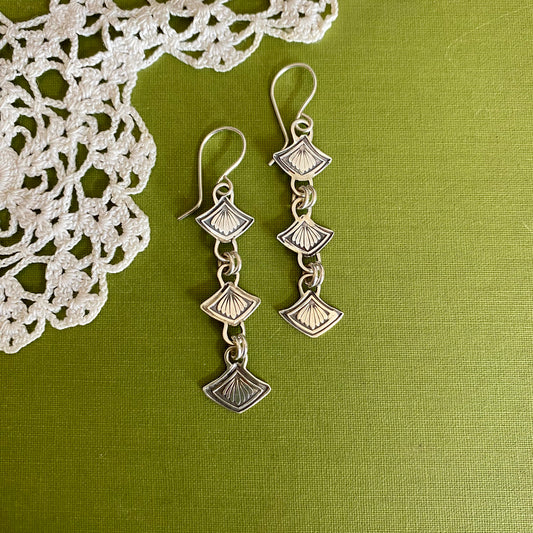 Imogene Hand Stamped Sterling Silver Earrings