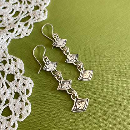 Imogene Hand Stamped Sterling Silver Earrings