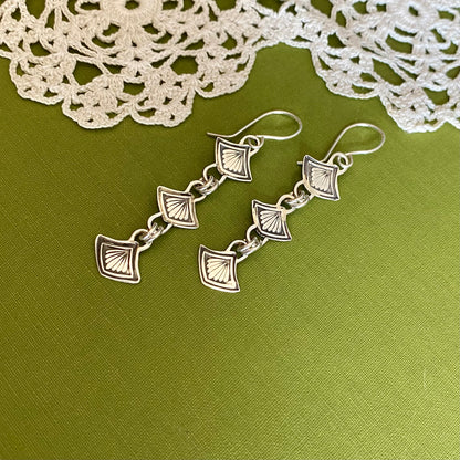 Imogene Hand Stamped Sterling Silver Earrings