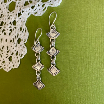 Imogene Hand Stamped Sterling Silver Earrings