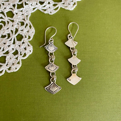 Imogene Hand Stamped Sterling Silver Earrings
