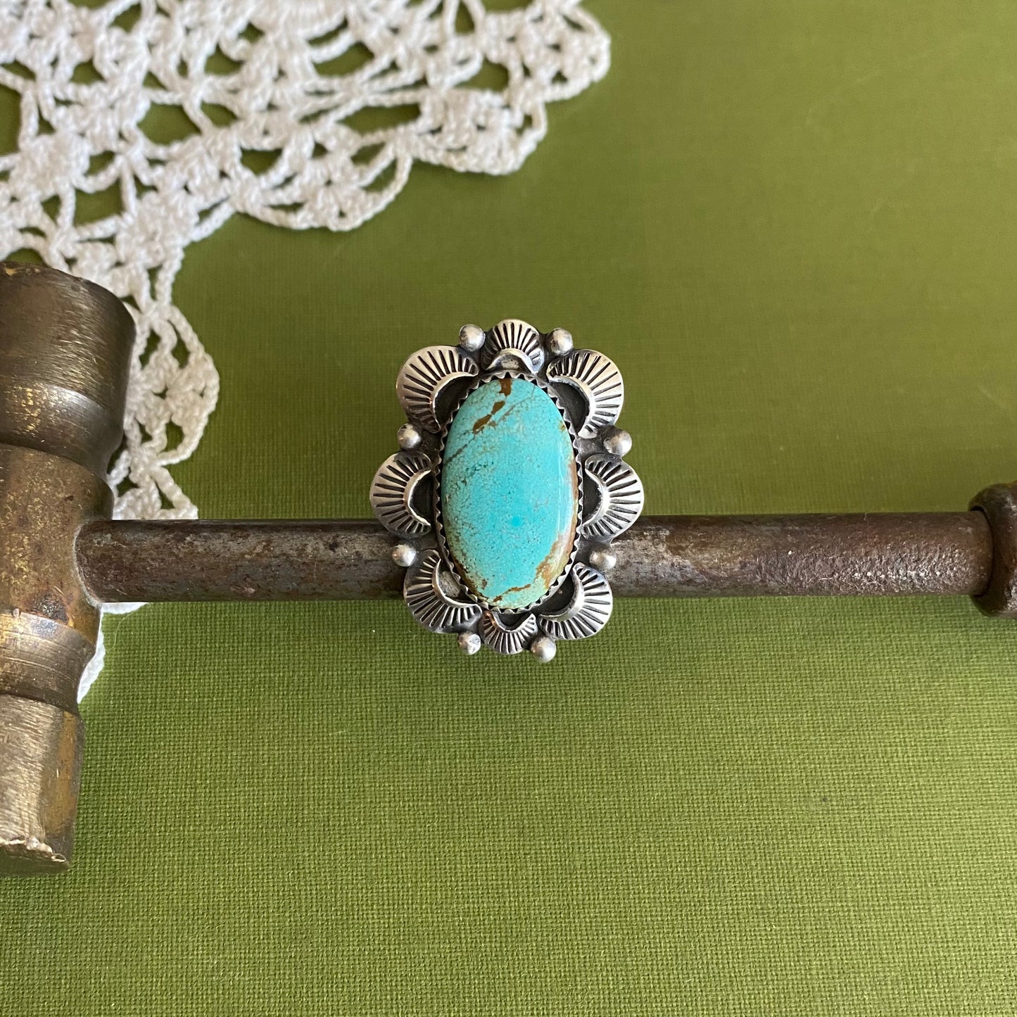 #8 Turquoise Ring Size 9