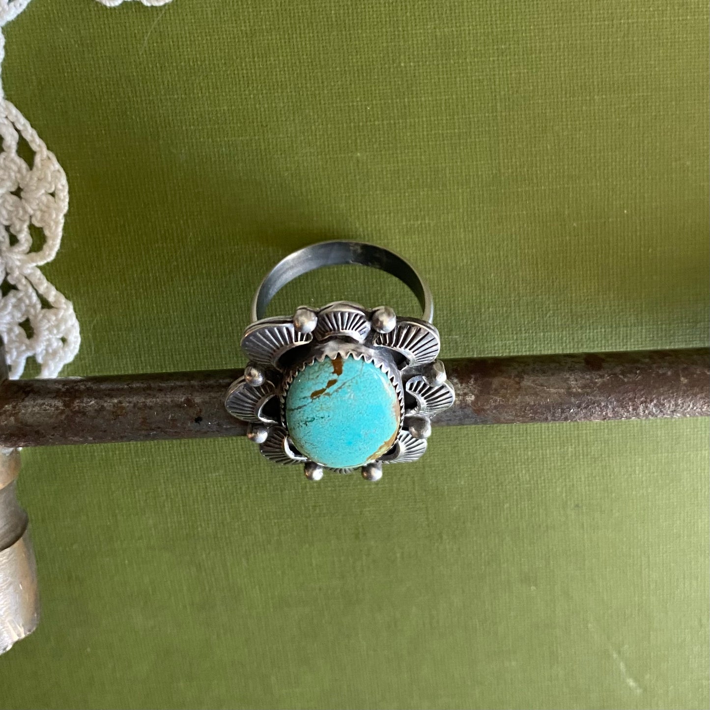 #8 Turquoise Ring Size 9