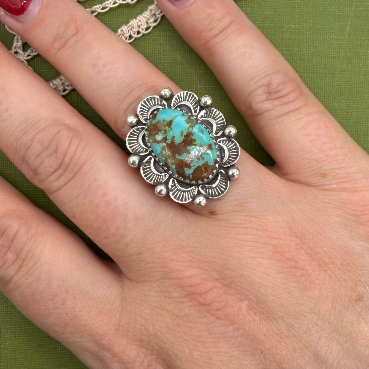 Pilot Mountain Turquoise Ring Size 6