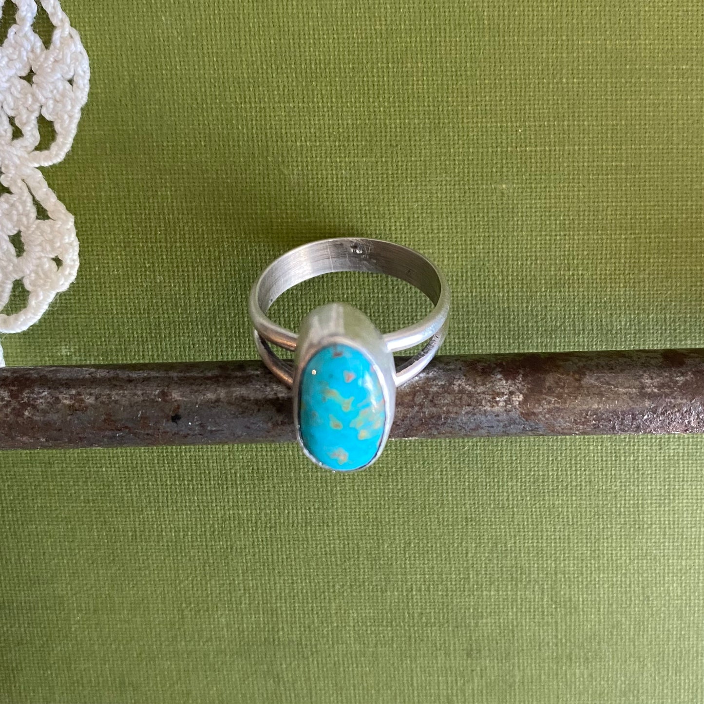 Stormy Mountain Turquoise Ring Size 6.5