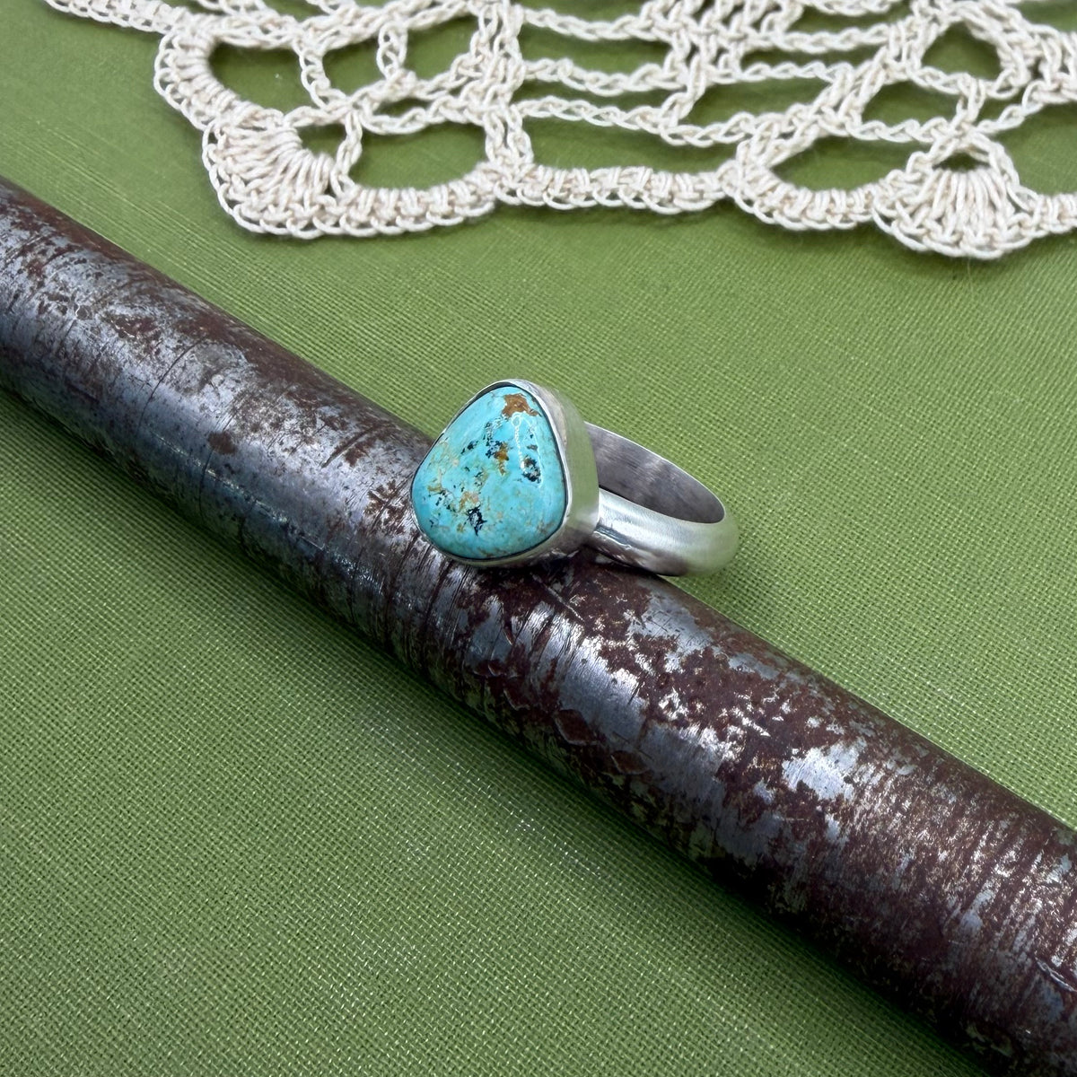 Chunky Turquoise Ring Size 7