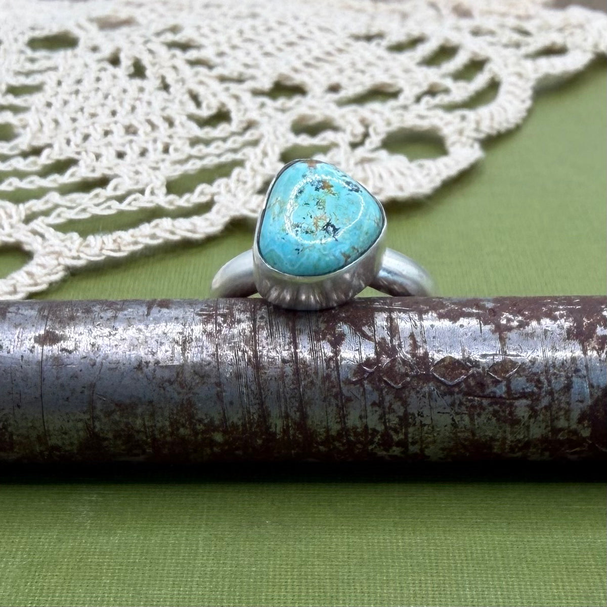 Chunky Turquoise Ring Size 7