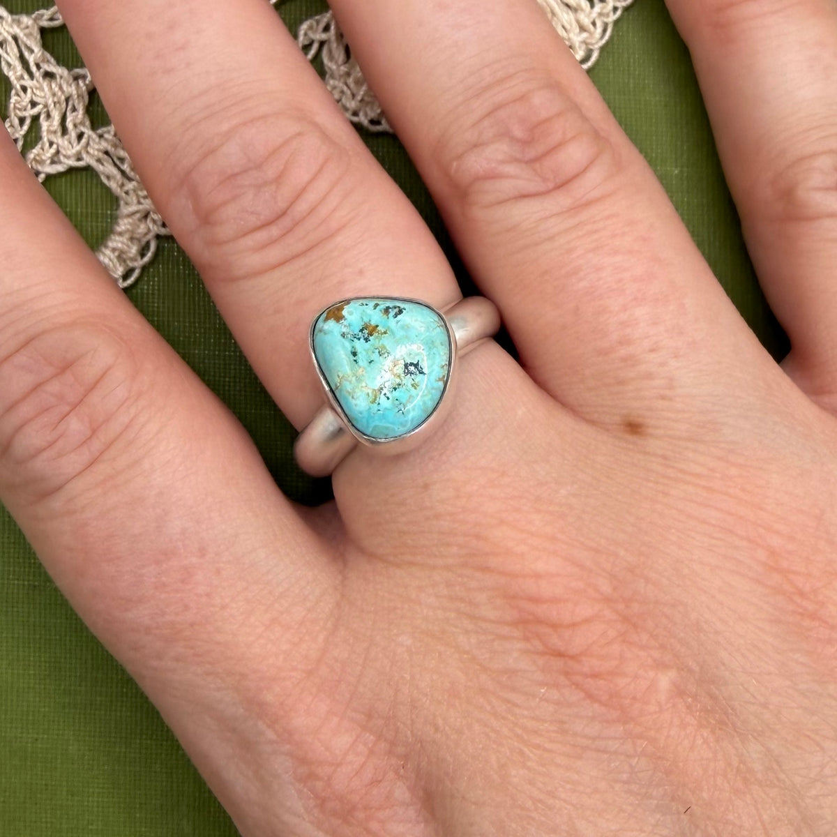 Chunky Turquoise Ring Size 7