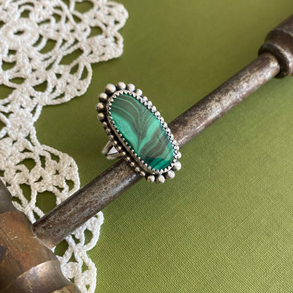 Malachite Ring Size 7
