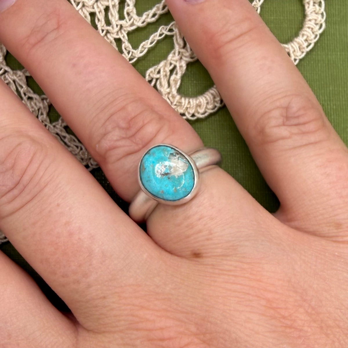 Chunky Turquoise Ring Size 6