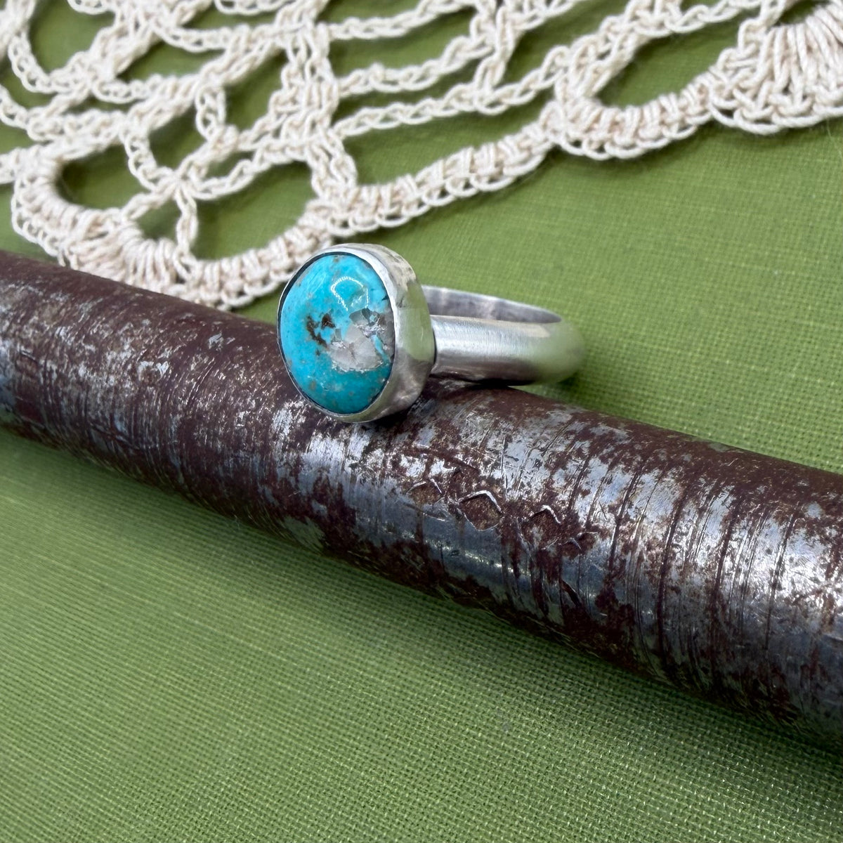 Chunky Turquoise Ring Size 6