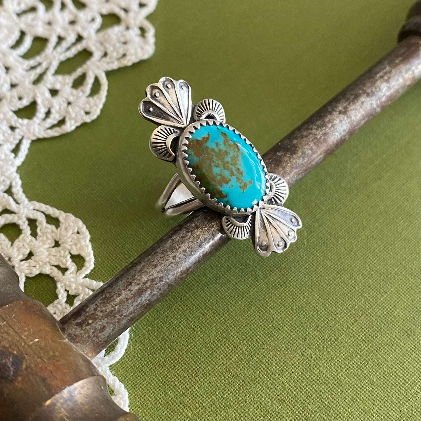 Pilot Mountain Turquoise Ring Size 7