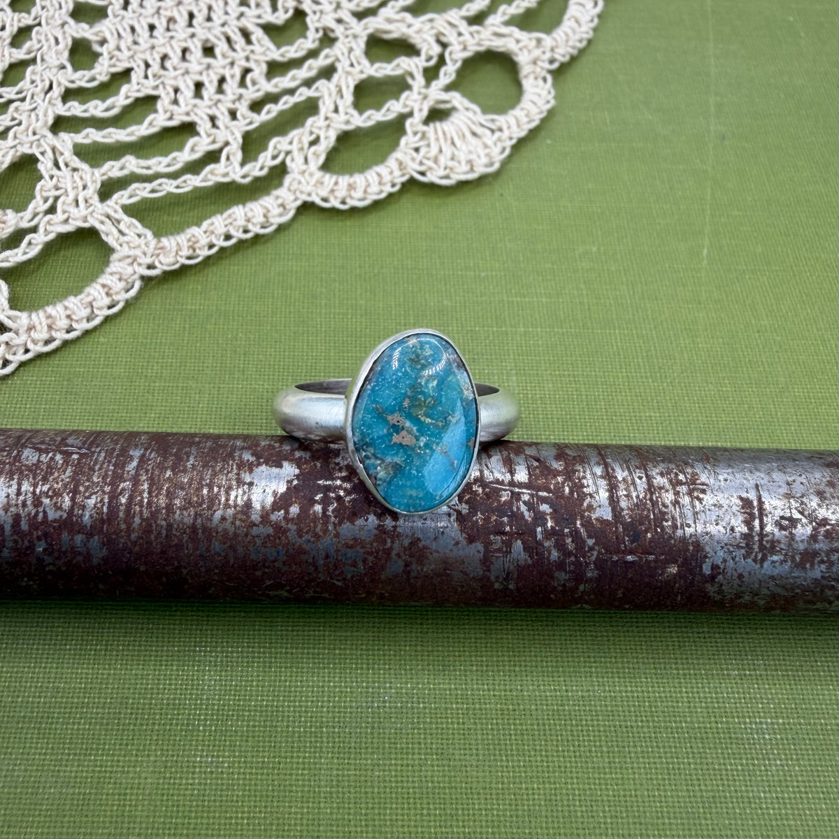 Chunky Turquoise Ring Size 8
