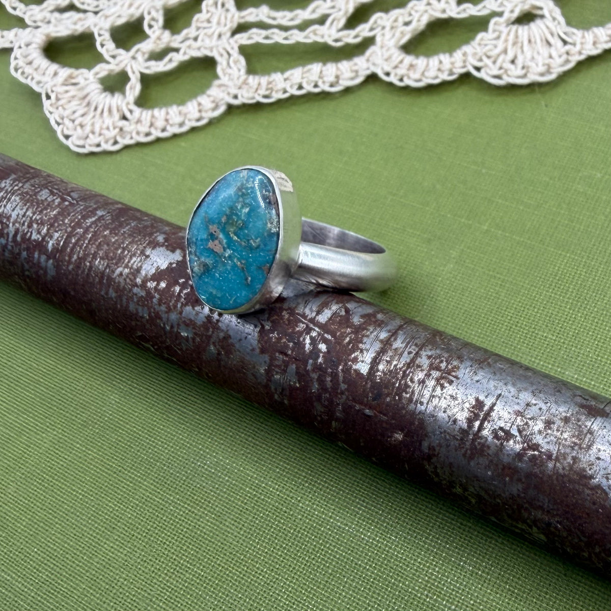 Chunky Turquoise Ring Size 8