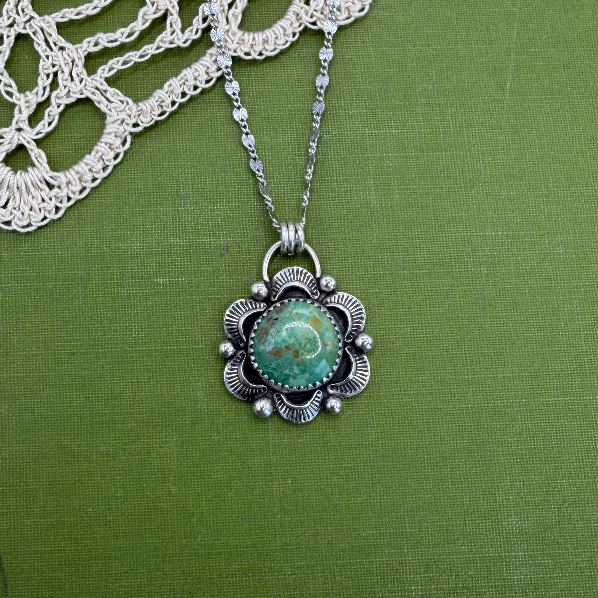Green Kingman Turquoise Pendant